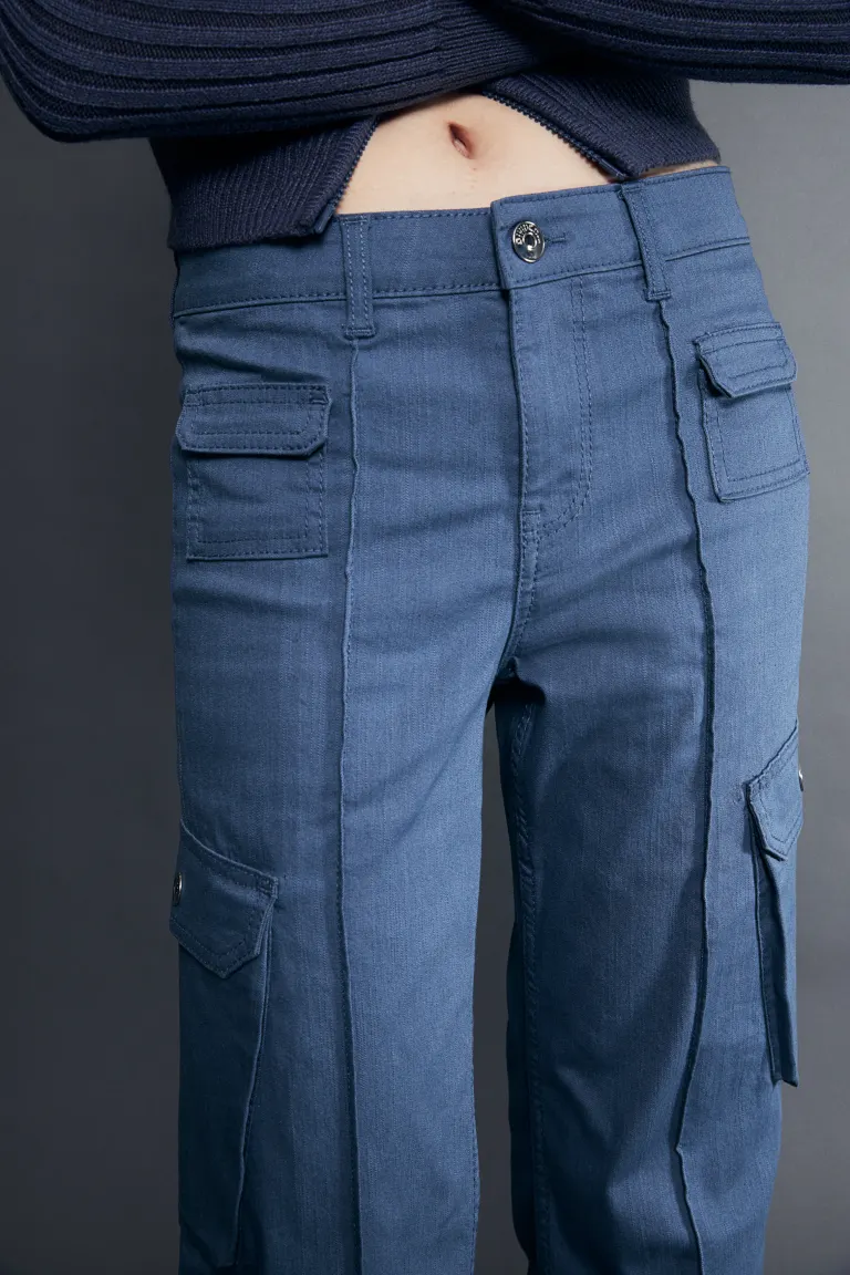 Расклешенные брюки карго H&M, синий
