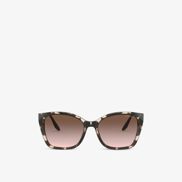 

Солнцезащитные очки PR 12XS из ацетата «кошачьего глаза» и металла Prada, коричневый
