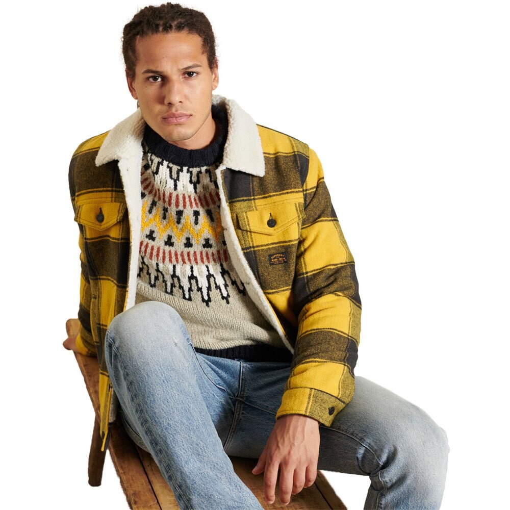 

Куртка Superdry Highwayman Wool Sherpa Trucker, желтый