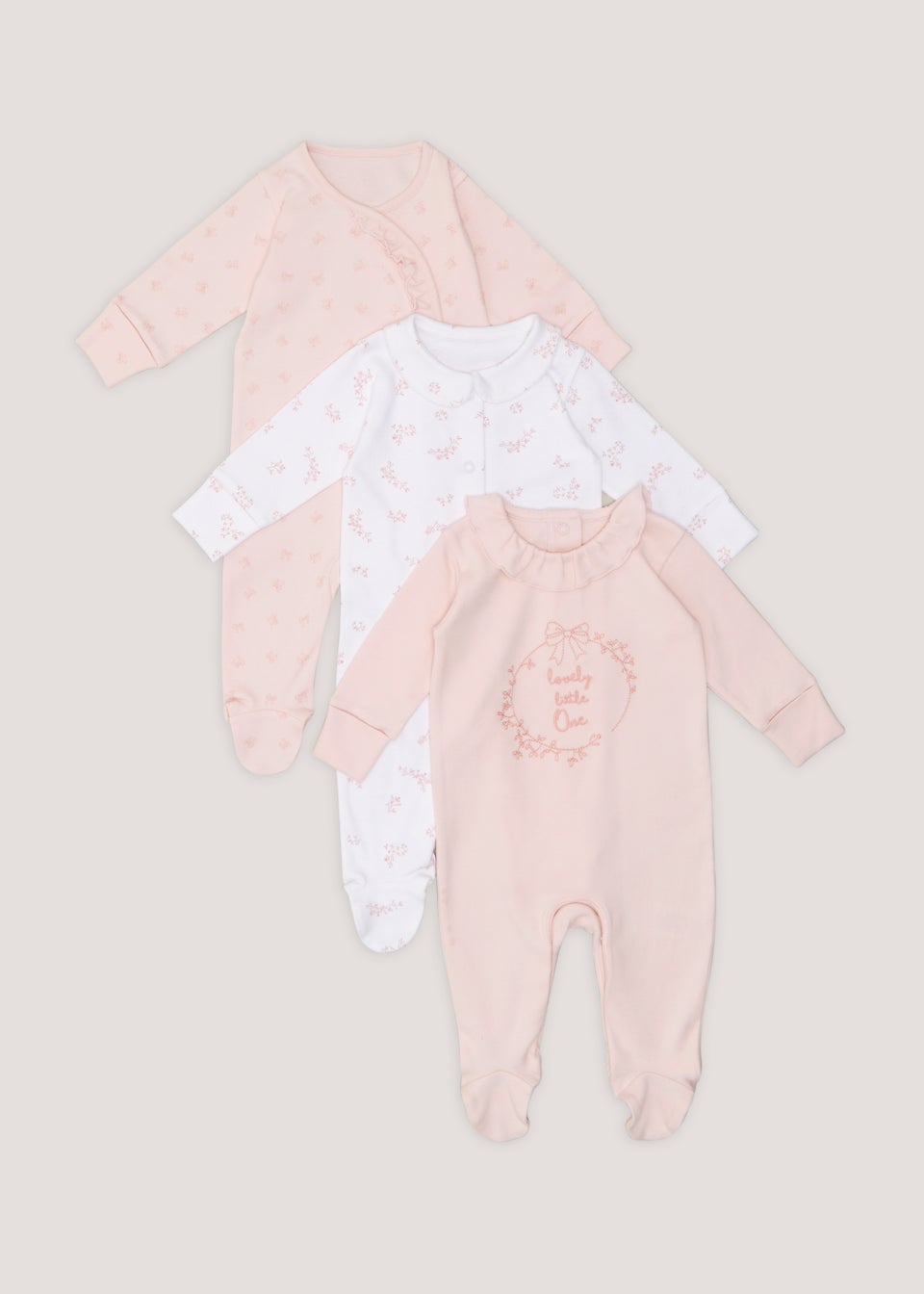 Комплект из 3 розовых пижам для малышей (Tiny Baby, 18 мес.), бежевый