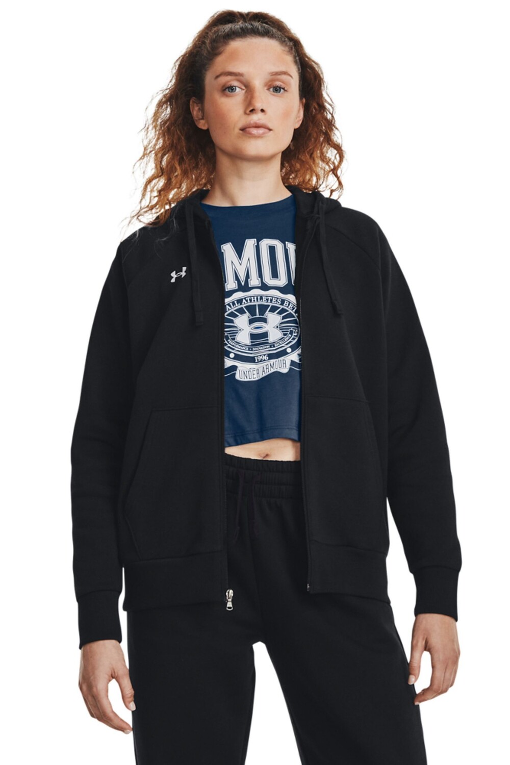 

Черная флисовая толстовка Rival на молнии Under Armour, черный