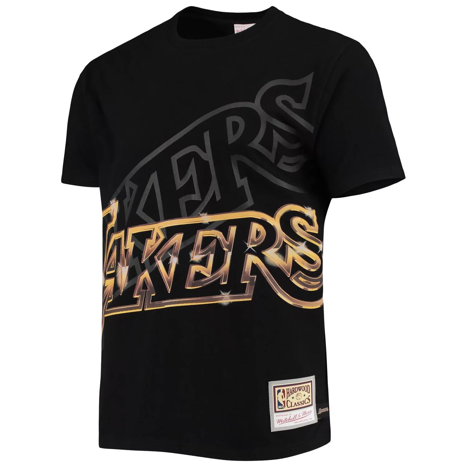 

Мужская черная футболка Mitchell & Ness Los Angeles Lakers Big & Tall Hardwood Classics Big Face 4.0, Черный