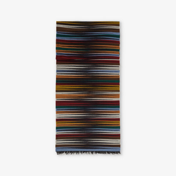 

Полосатый тканый шарф с необработанными краями Paul Smith, мультиколор