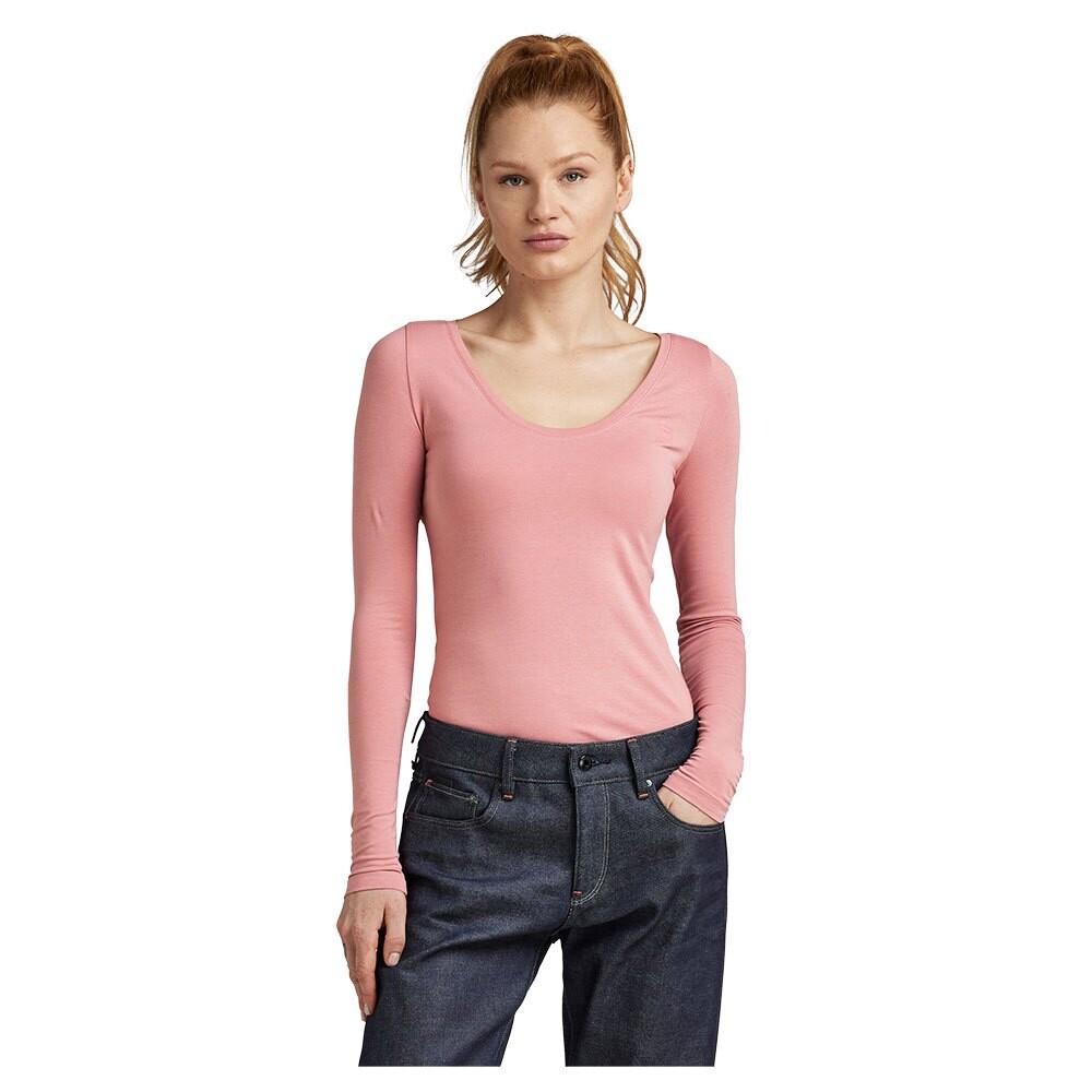

Футболка G-Star Base Long Sleeve Crew Neck, розовый