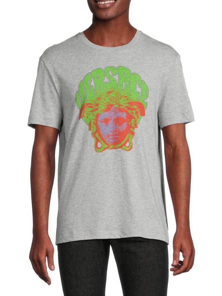 

Футболка с рисунком Medusa Versace, серый