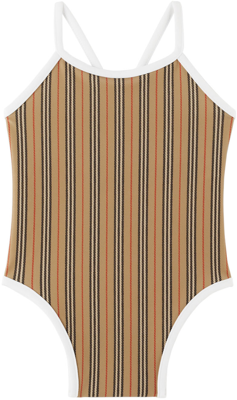 

Сплошной купальник Baby Beige Stripe Archive бежевый/Ip полоски Burberry