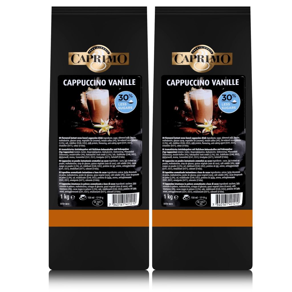 

Caprimo Cappuccino Vanilla Drink Порошковый растворимый кофе 1 кг (2 шт. в упаковке)