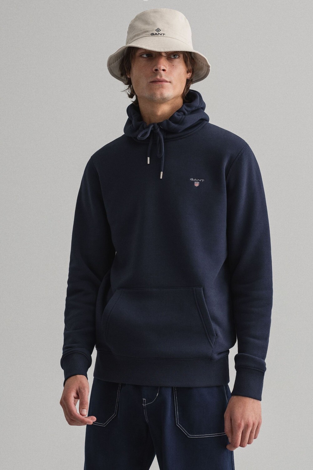 

Оригинальное худи с логотипом GANT, синий