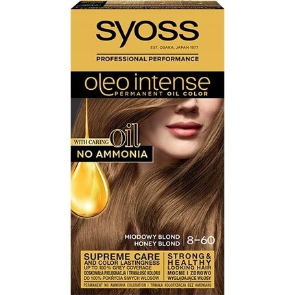 

Краска для волос Oleo Intense стойкое окрашивание на основе масел 8-60 Медовый Блондин 115мл, Syoss