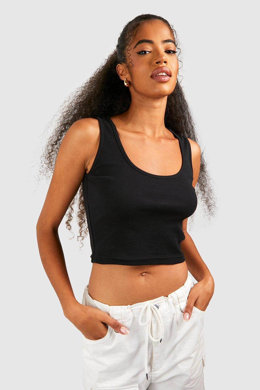 

Жилет с овчным вырезом basic rib Boohoo, черный