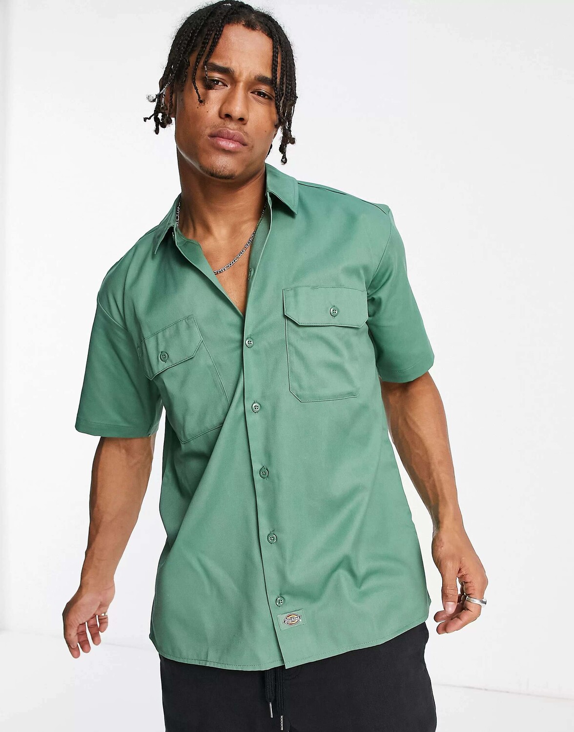 

Зеленая рубашка с короткими рукавами Dickies Work