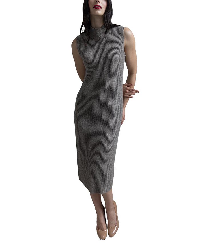 Платье Alexandra без рукавов из смесовой шерсти для беременных Emilia George, коричневый