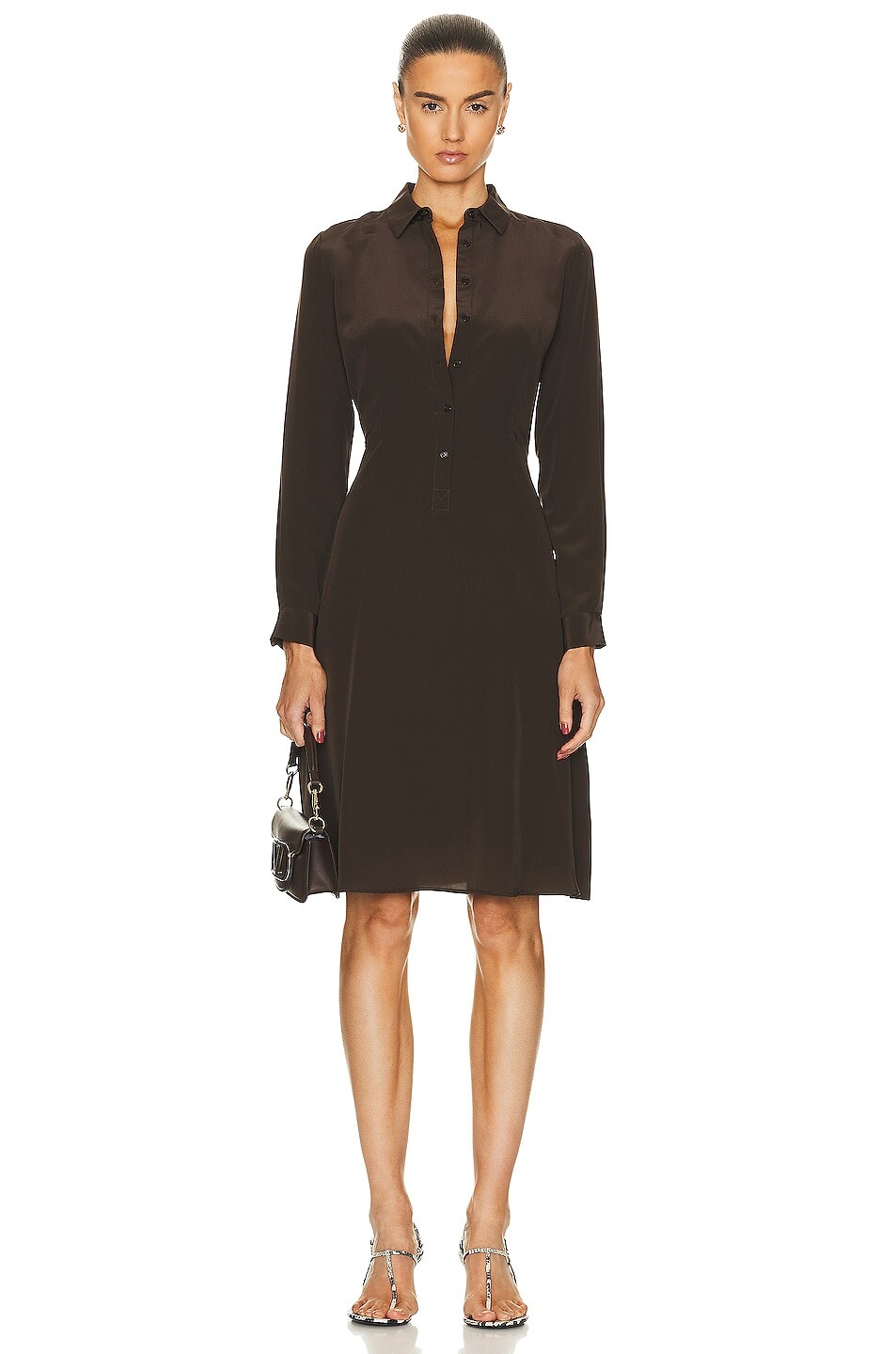 

Платье Nili Lotan Eve Shirt, цвет Espresso