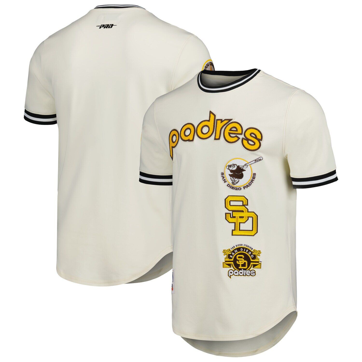 

Мужская классическая футболка в стиле ретро Pro Standard бежевого цвета San Diego Padres Cooperstown Collection, Бежевый
