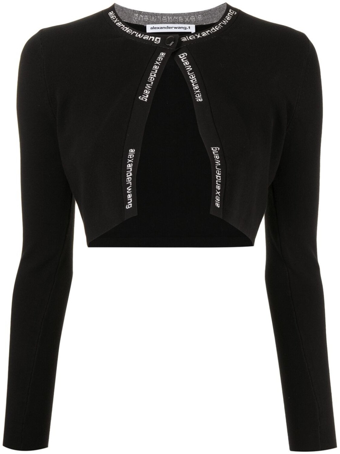 

Alexander Wang укороченный кардиган с логотипом, черный