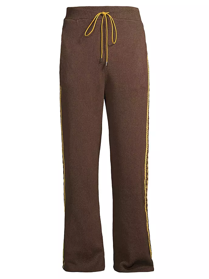 

Трикотажные спортивные брюки с вышивкой R H U D E, цвет brown mustard
