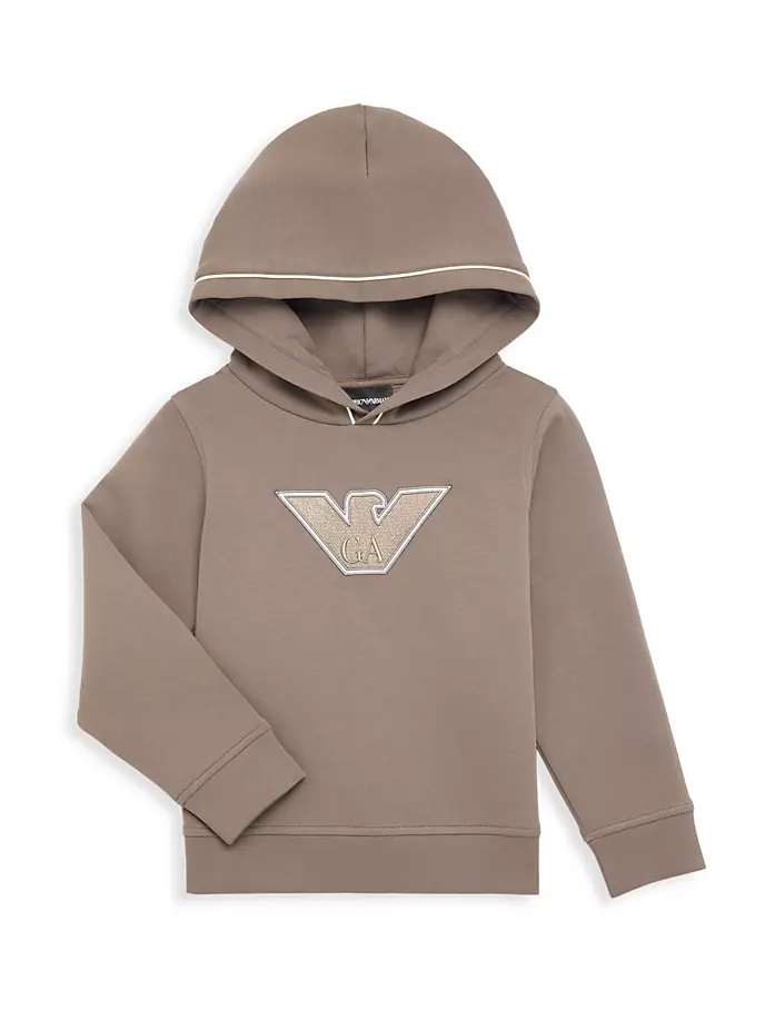 

Толстовка с вышитым логотипом Little Boy's & Boy's Emporio Armani, цвет mud