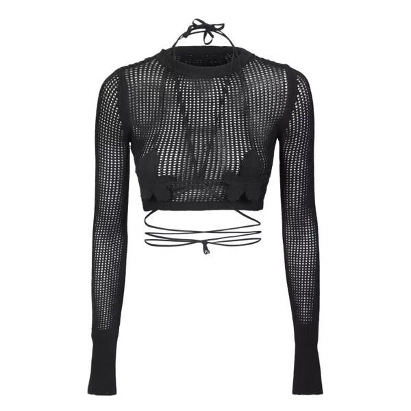 

Футболка crop-top with cut-out details Andreadamo, черный
