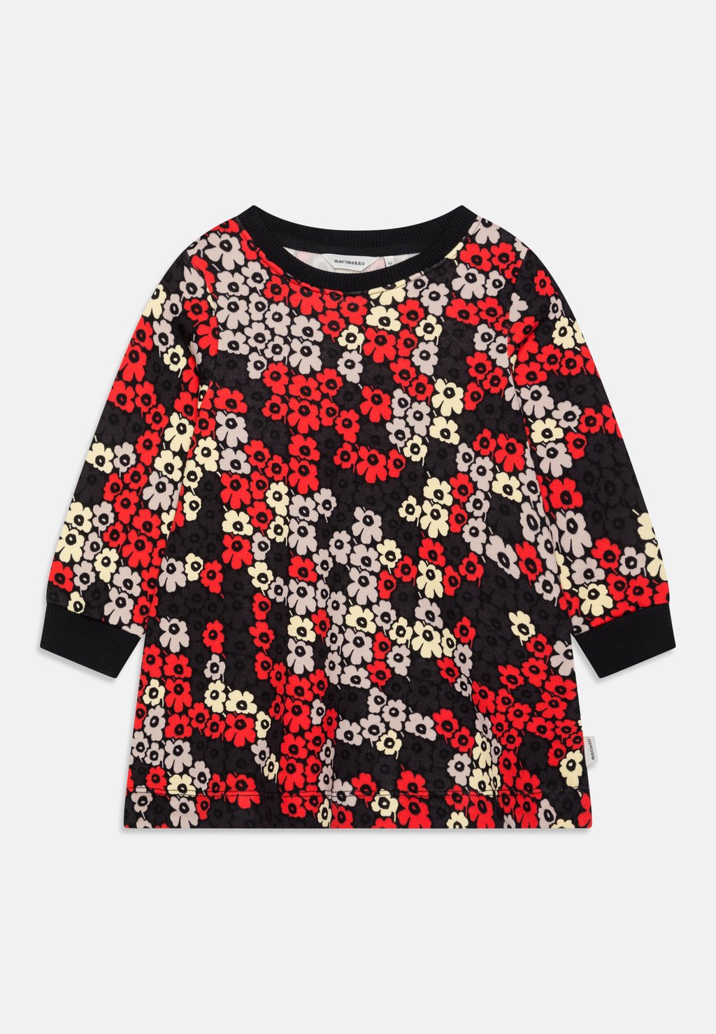 

Летнее платье Massa Pikkuinen Unikko Long Sleeve Dress Flower Marimekko, цвет black/red/yellow