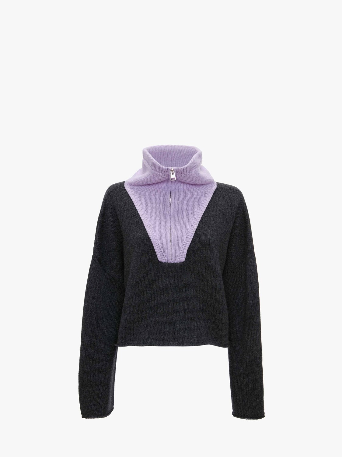 

Укороченный джемпер с вырезом JW Anderson, фиолетовый