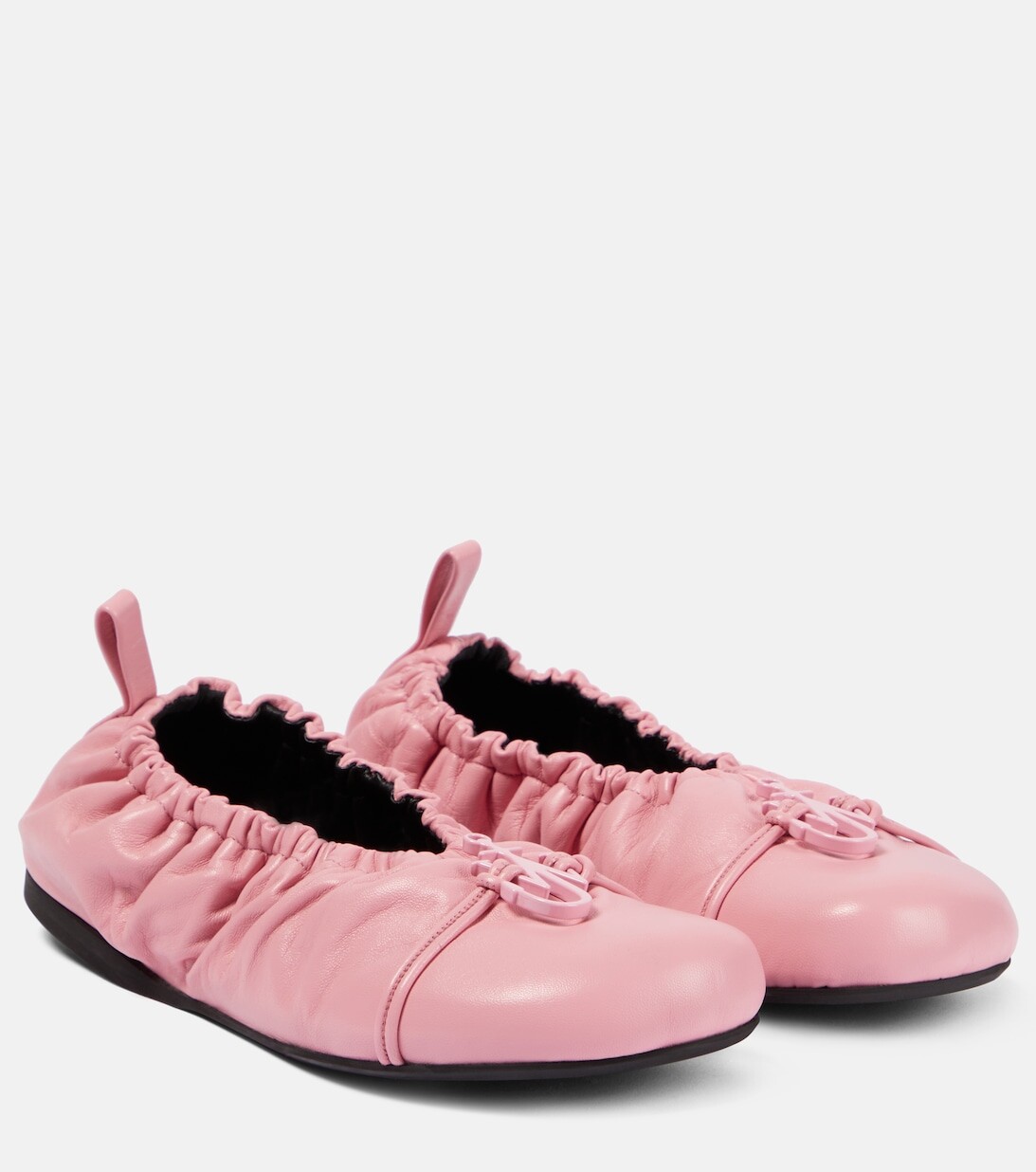 

Кожаные балетки Anchor с напуском JW Anderson, розовый