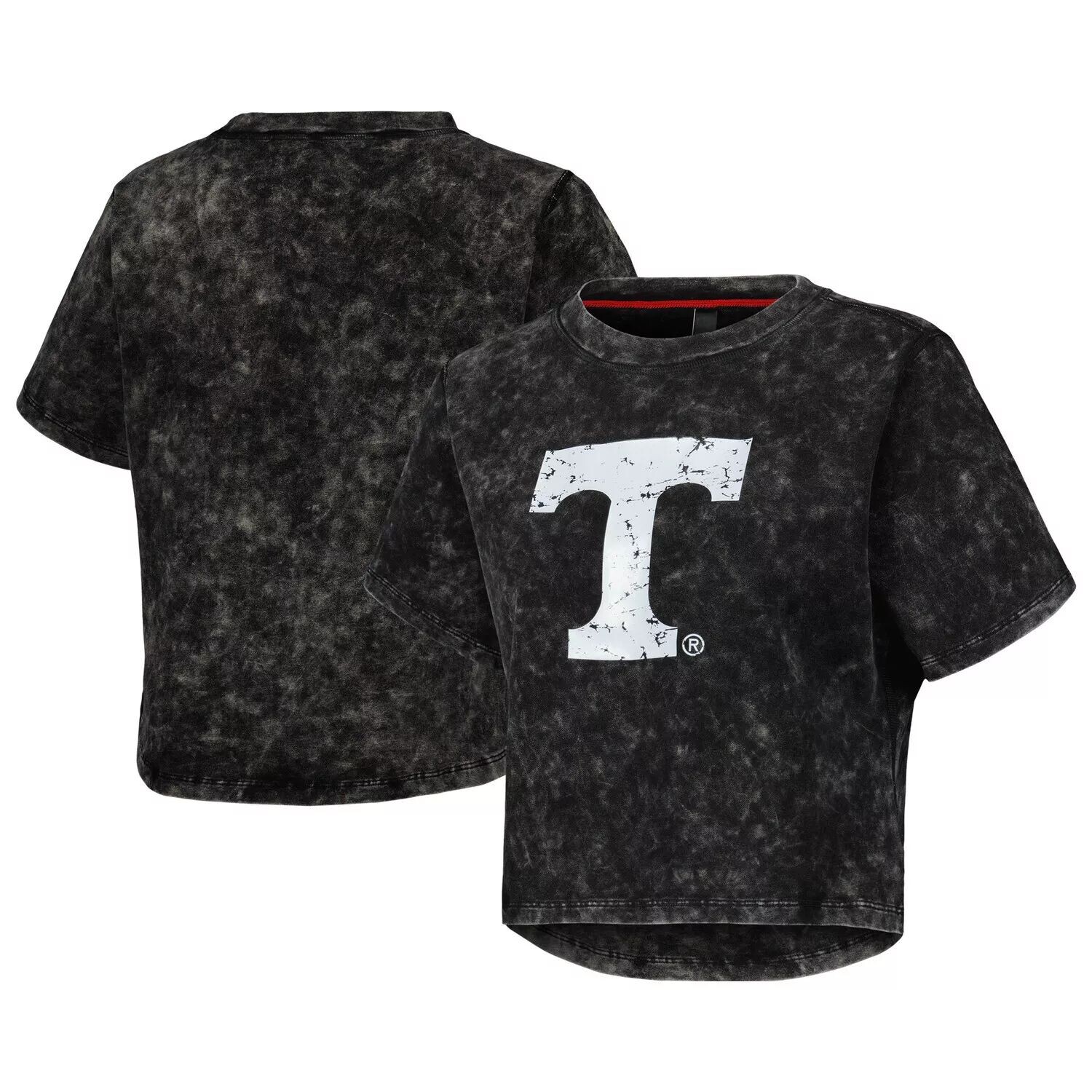 

Женская черная укороченная футболка Tennessee Volunteers Vintage Wash из молочного шелка