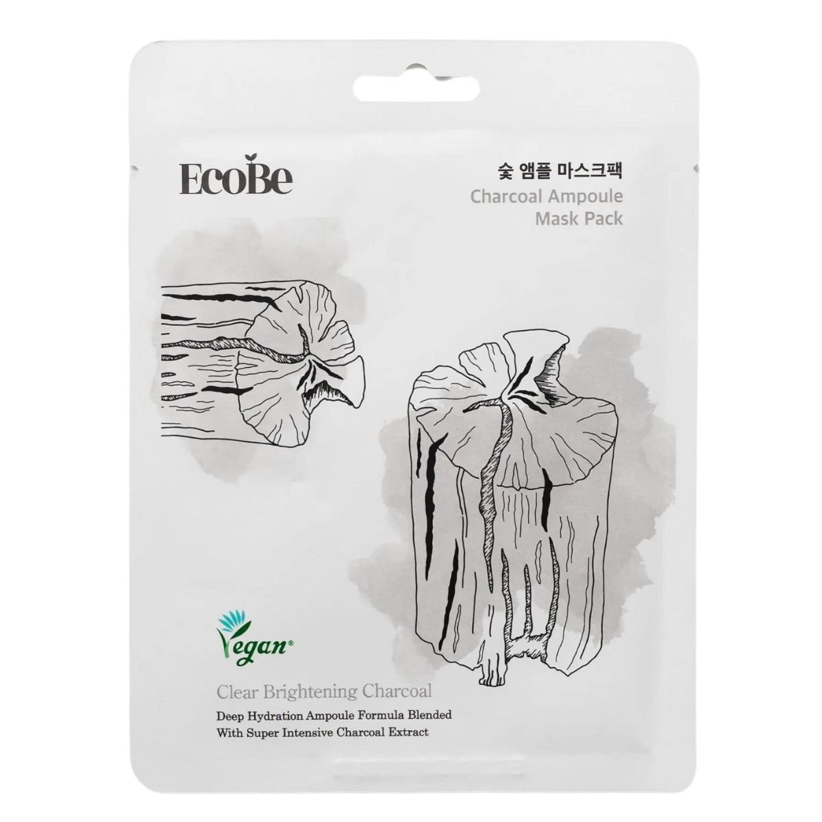 

EcoBe Charcoal Ampoule Mask Pack, Тканевая маска с активированным углем, 25 мл Inna Marka