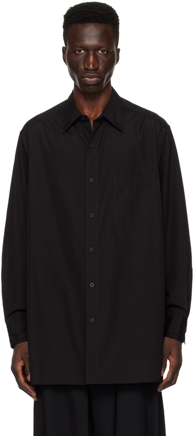 

Черная рубашка с карманом Yohji Yamamoto