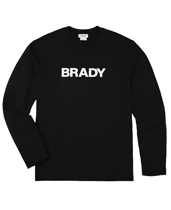 

Мужская черная футболка с длинным рукавом с надписью BRADY, черный