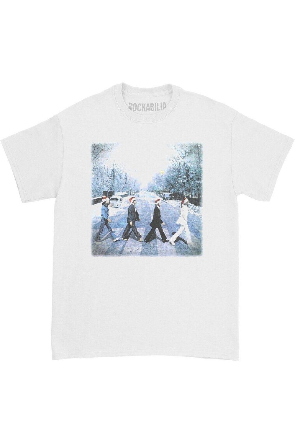 

Рождественская хлопковая футболка Abbey The Beatles, белый