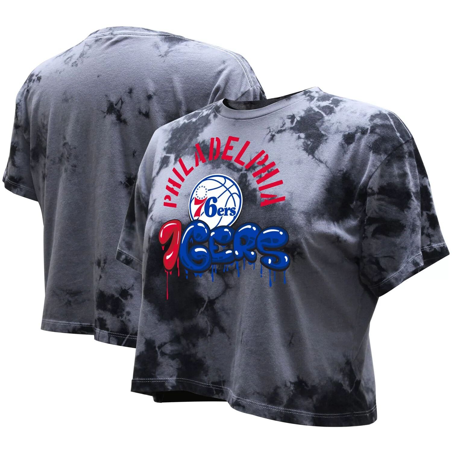 

Женская укороченная футболка Stadium Essentials Charcoal Philadelphia 76ers Street Art Dark Crystal