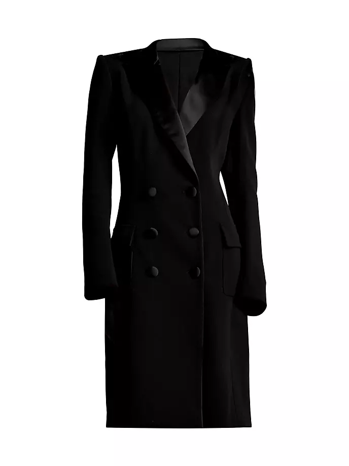 

Двубортное бархатное платье Tadashi Shoji, черный