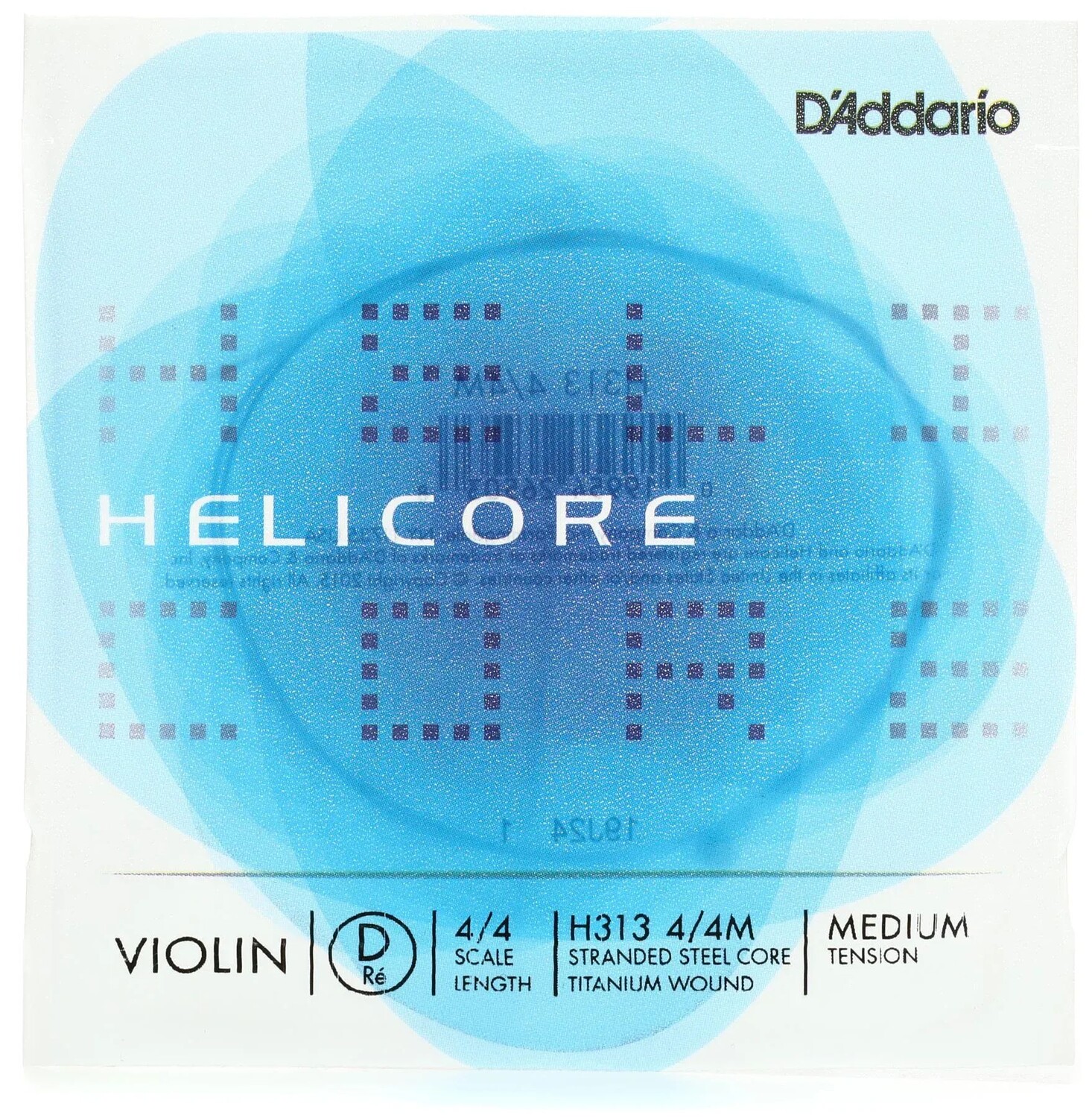 

D'Addario H313 4/4 мес., струна D для скрипки Helicore - размер 4/4 - среднее натяжение
