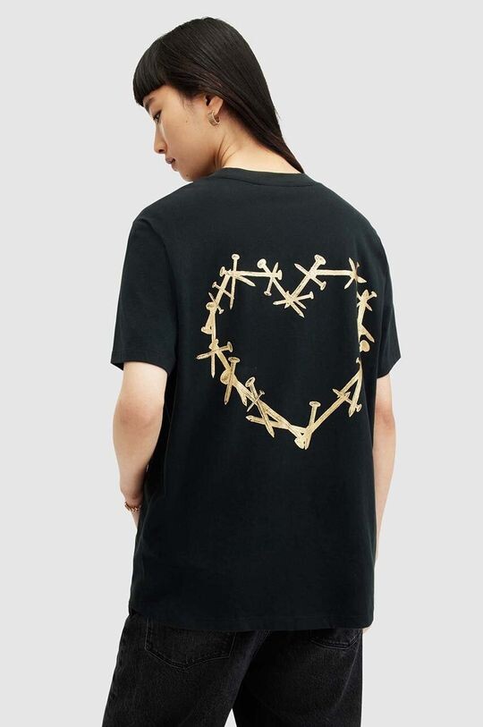 

Хлопковая футболка PERTA AllSaints, черный