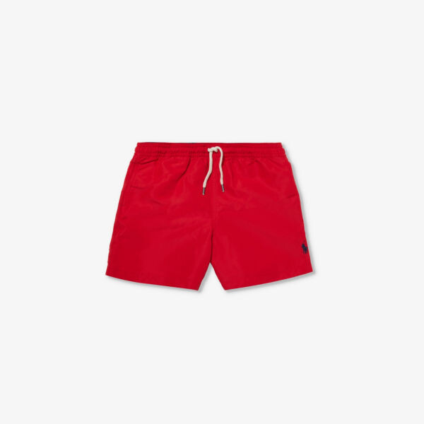 

Шорты для плавания boys' traveller из переработанного полиэстера с фирменной вышивкой Polo Ralph Lauren, красный