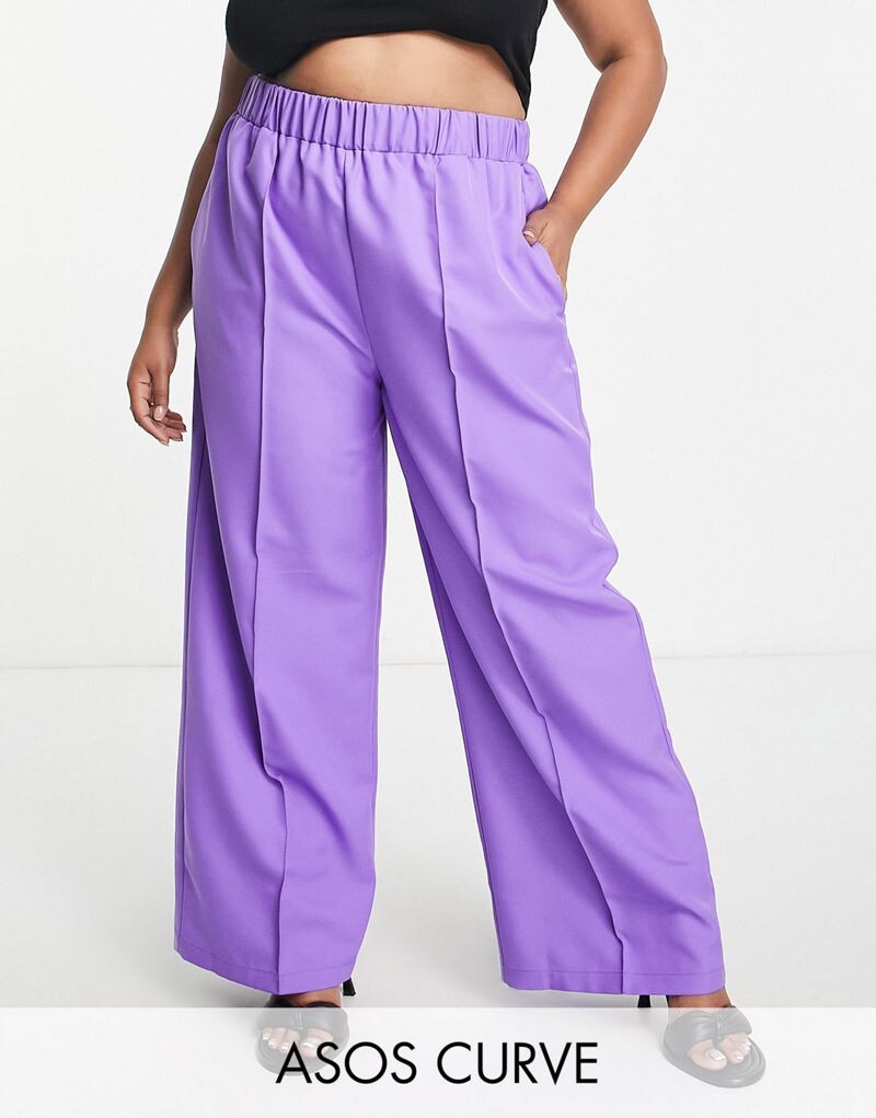 

Брюки узкого кроя с эластичной резинкой на талии ASOS DESIGN Curve