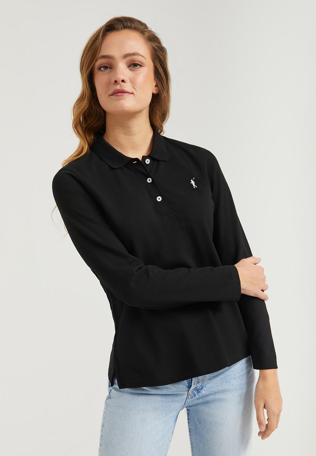 

Рубашка-поло LONG SLEEVE CUSTOM FIT PETRA GO B ML Polo Club, цвет black
