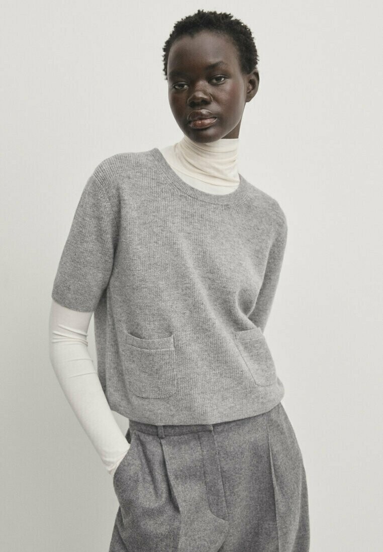 

Базовая футболка Short Sleeve With Pockets Massimo Dutti, цвет grey