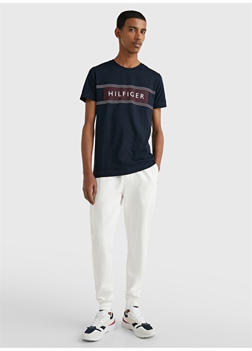 

Синяя мужская футболка с круглым вырезом Tommy Hilfiger, Синий