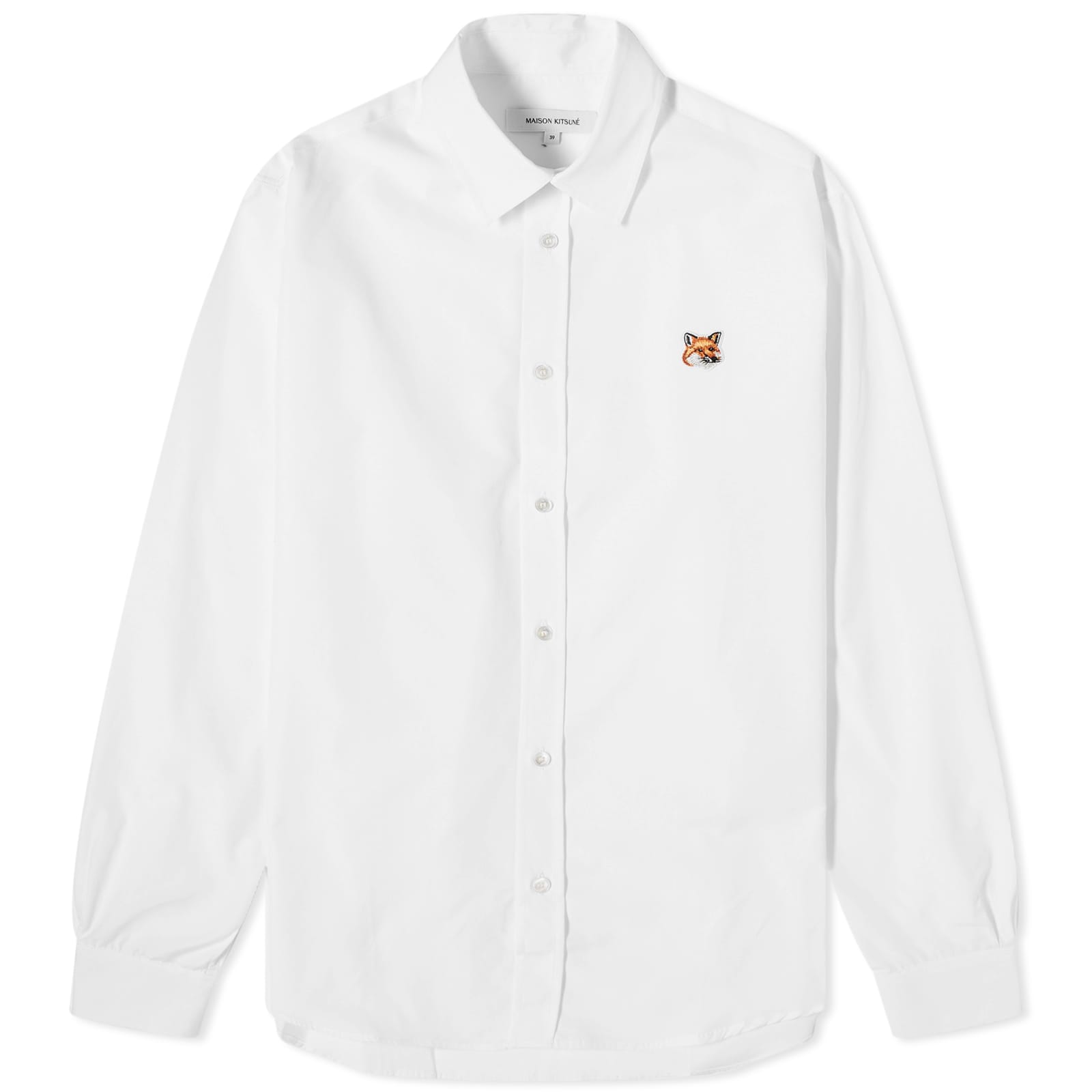 Рубашка Maison Kitsune Fox Head Patch Classic, белый