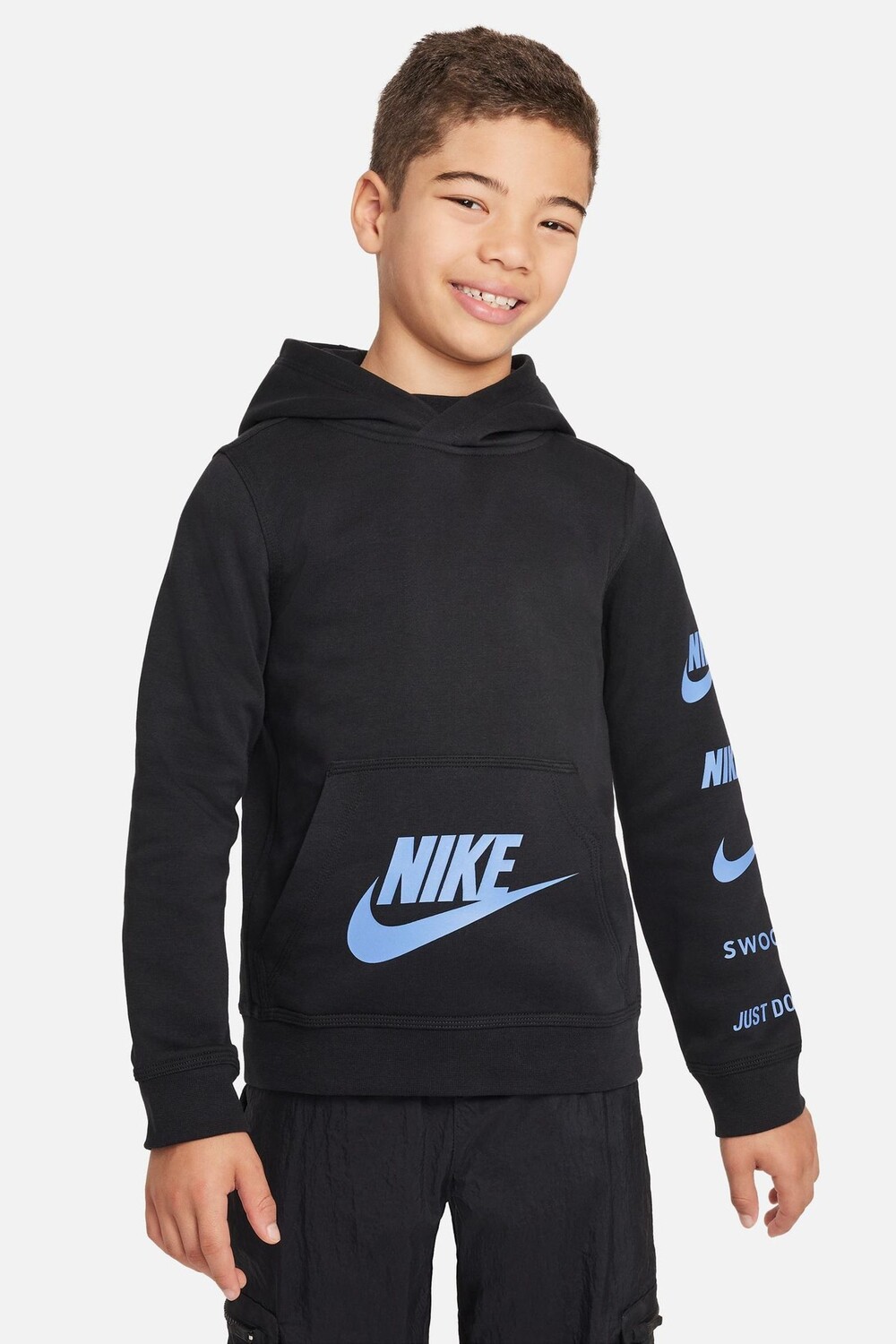 

Вязаный с капюшоном и логотипом Nike, черный