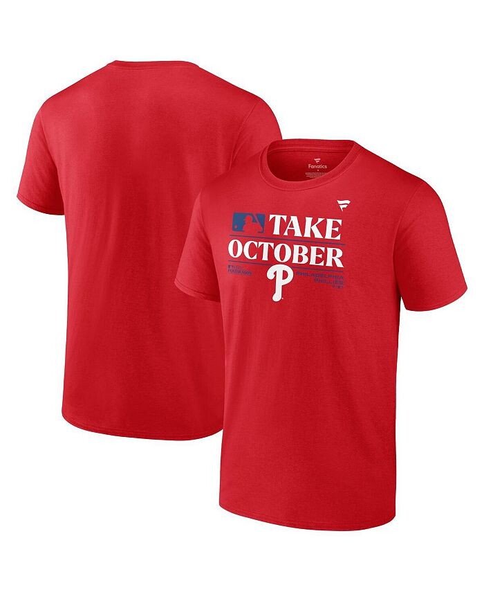 

Мужская красная футболка с логотипом Philadelphia Phillies 2023 Post Season Locker Room Fanatics, красный