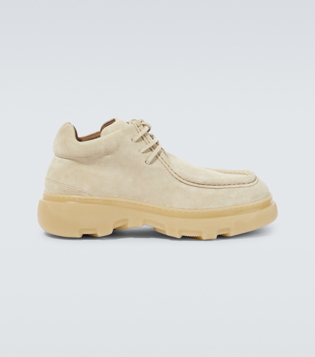 Замшевые туфли creeper на шнуровке Burberry, бежевый