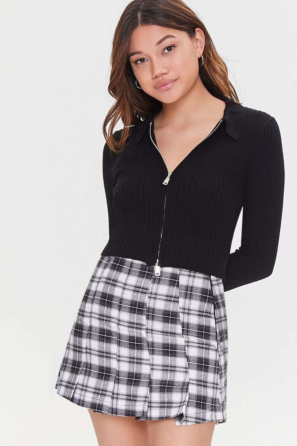 

Клетчатая мини-юбка Forever 21, черный