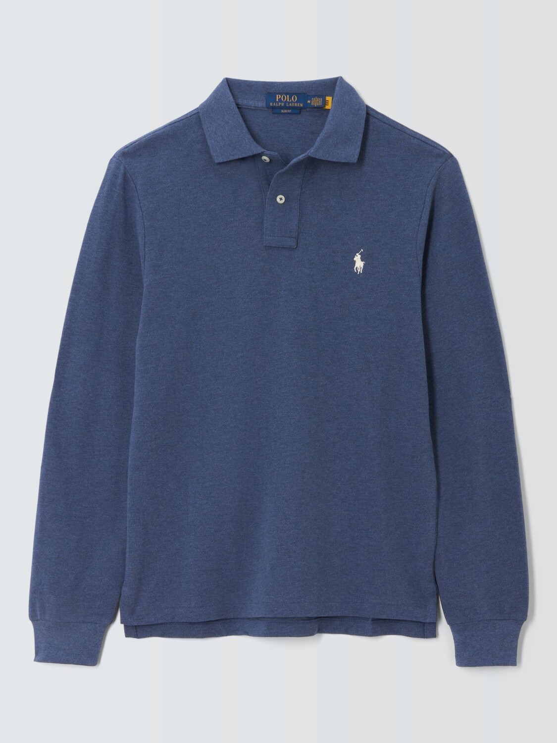 

Рубашка поло с длинными рукавами и приталенным кроем Polo Ralph Lauren, синий