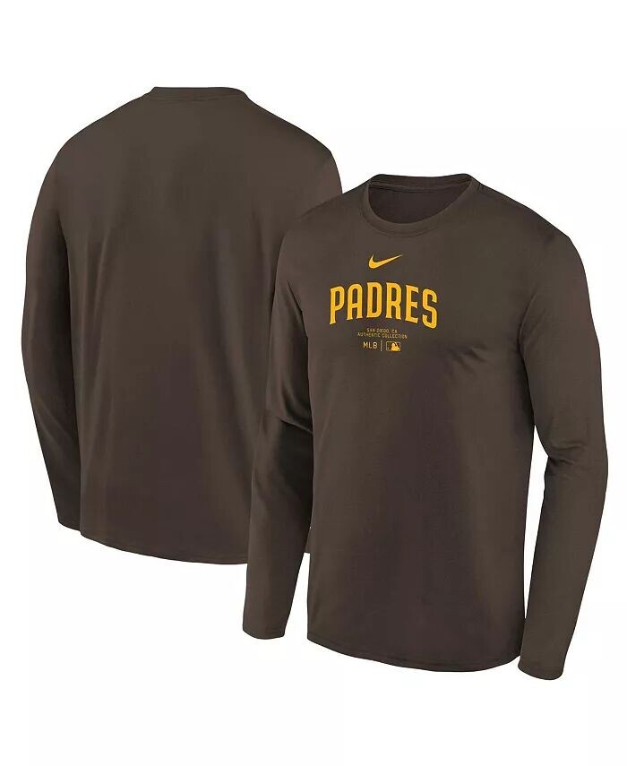 

Коричневая футболка Big Boys San Diego Padres Authentic Collection с длинными рукавами Nike, коричневый