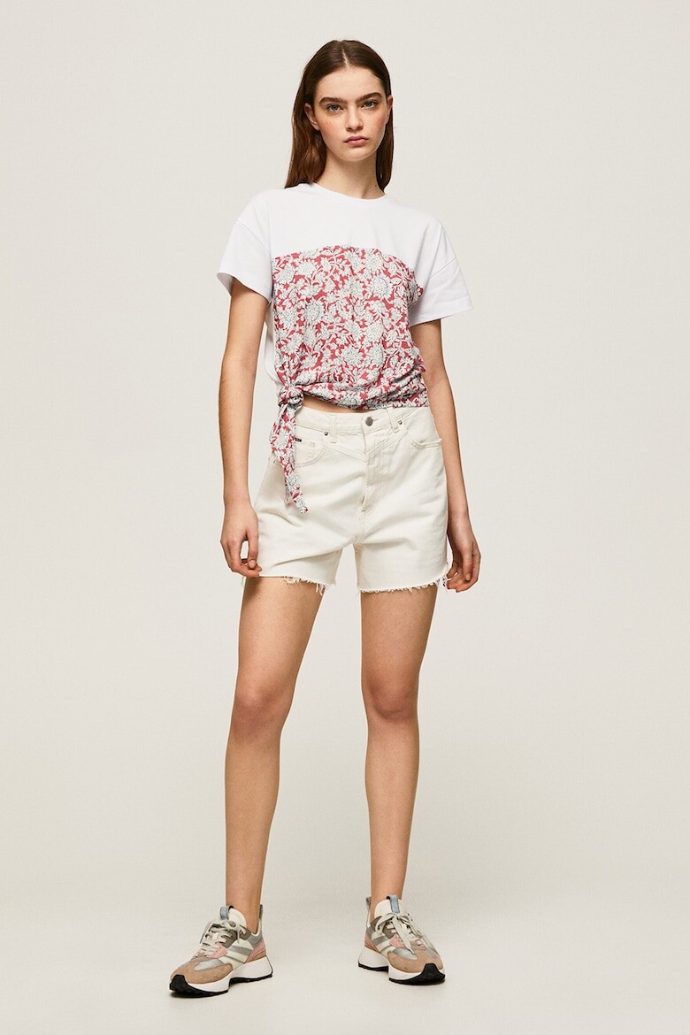 

Цветочная футболка с узлом Pepe Jeans London, красный