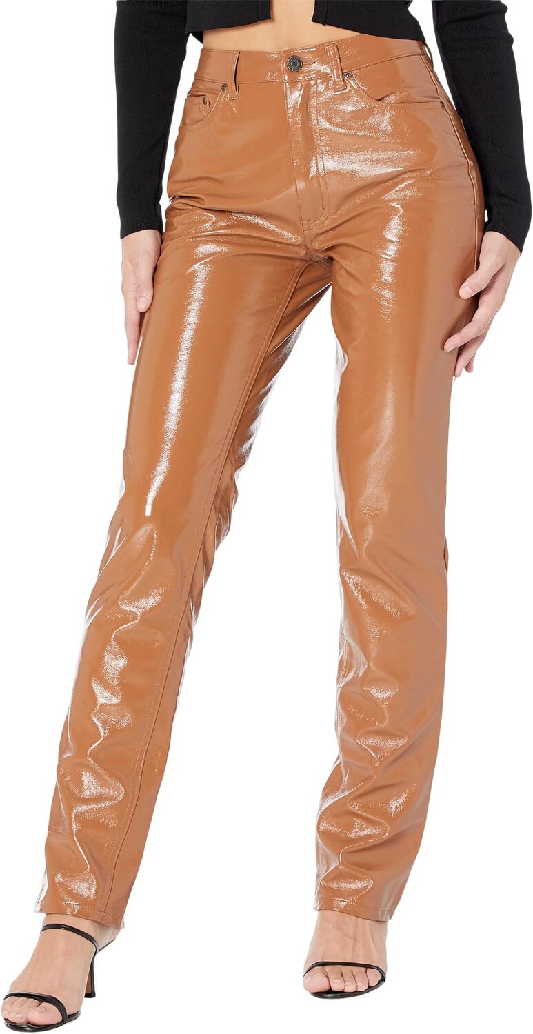 

Брюки Heston Patent High-Rise Straight Leg AFRM, цвет Camel