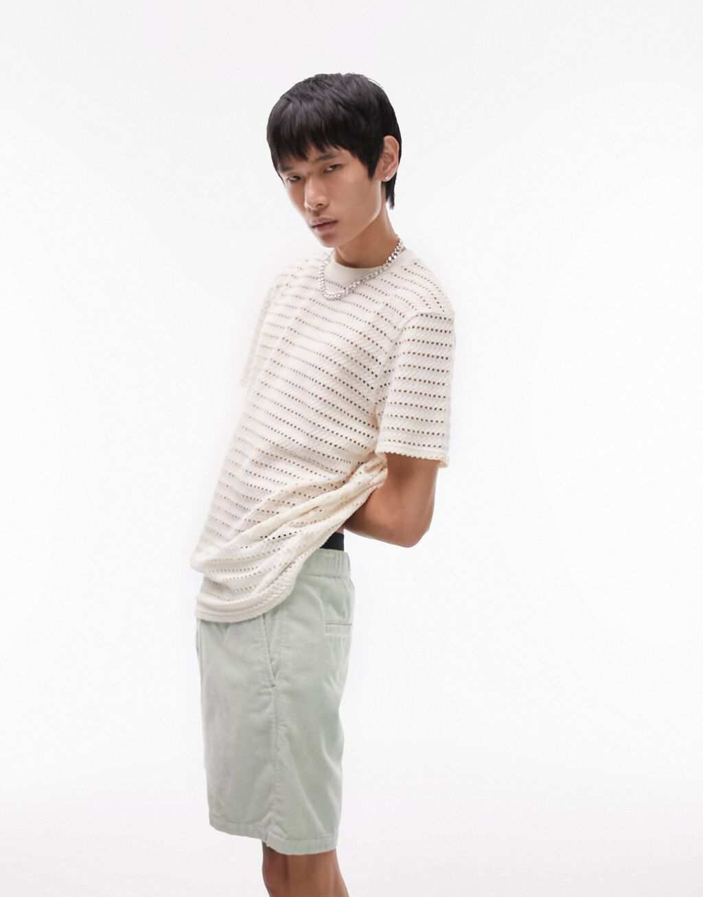 

Футболка оверсайз крючком Topman цвета экрю