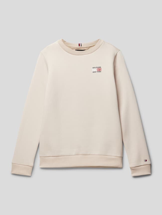 

Толстовка с принтом этикетки Tommy Hilfiger, песочный, Бежевый